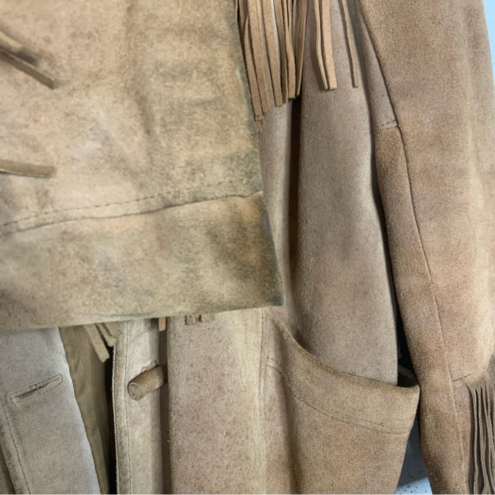 Pioneer Wear Suede Leather Fringe Blazer Jacket Size 10 - Picture 14 of 15